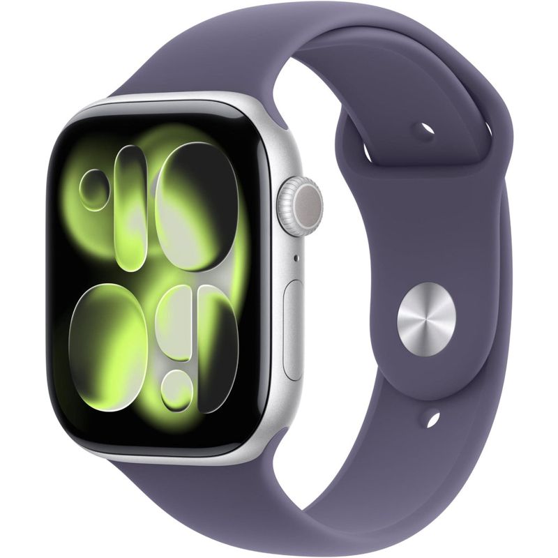 Apple Watch Series 11 46mm Silver Aluminium Case GPS + Cellular Sport Band (M/L) [Purple Fog]