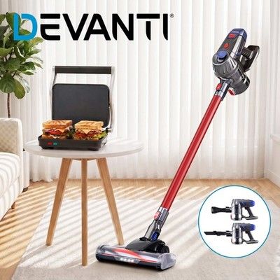 Devanti K7 Cordless Stick Vacuum Cleaner plus Sandwich Maker Panini Press