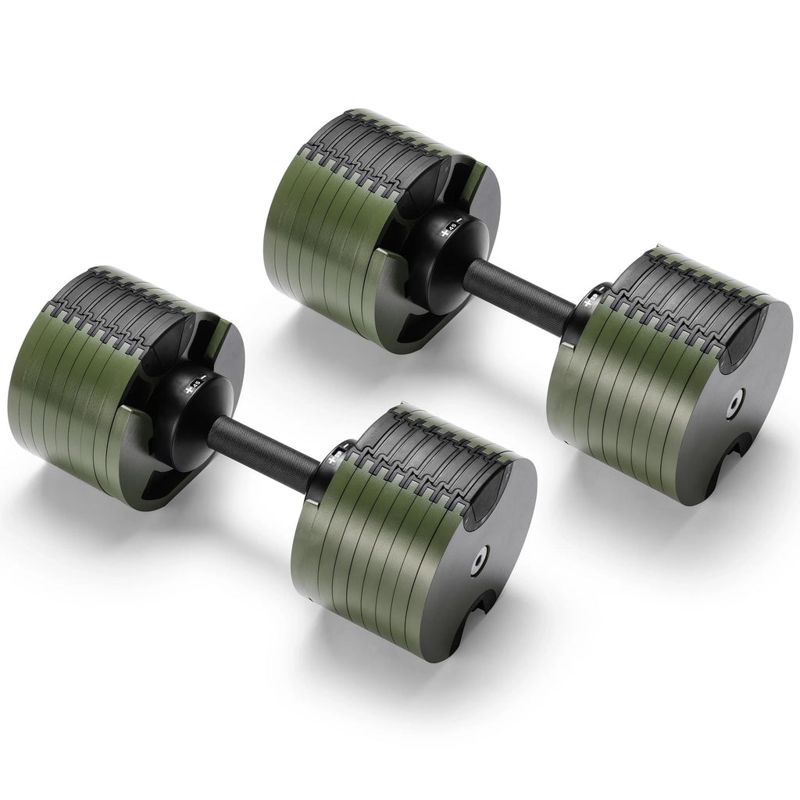 Powertrain Eon Dial Up 90KG Adjustable Dumbbells Pair - Green