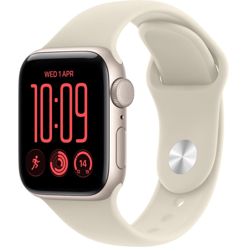 Apple Watch SE 3 44mm Starlight Aluminium Case GPS Sport Band (S/M) [2026]