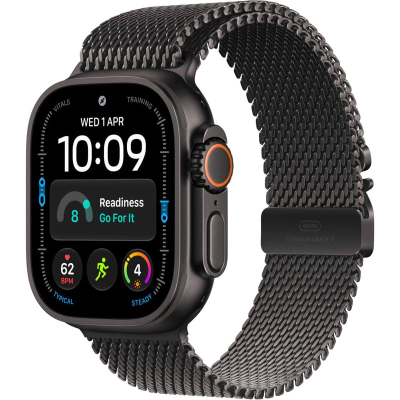 Apple Watch Ultra 4 49mm Black Titanium Case GPS + Cellular Black Titanium Milanese Loop (S)