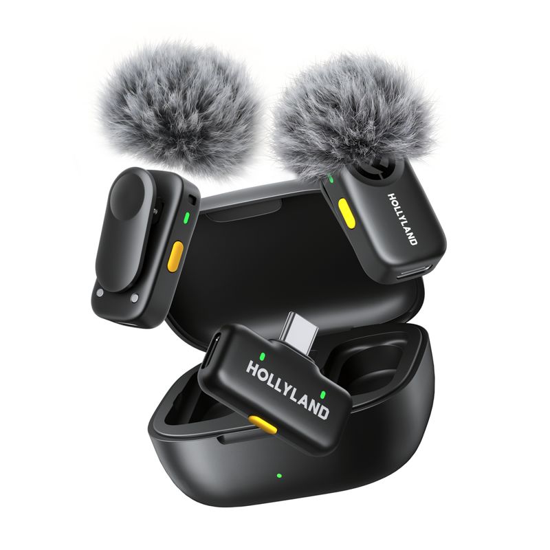Hollyland Lark A2 Duo (Space Gray, with USB-C RX + Charging Case) Wireless Microphone