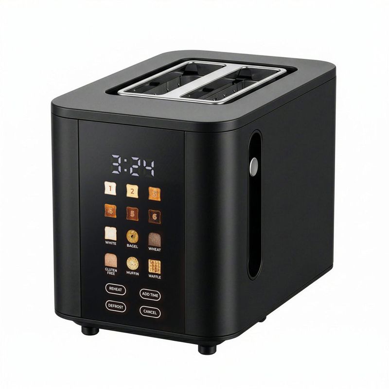 Healthy Choice 2-Slice Digital Toaster 800-950W Smart Touch Screen 6 Browning Levels Reheat & Defrost - White