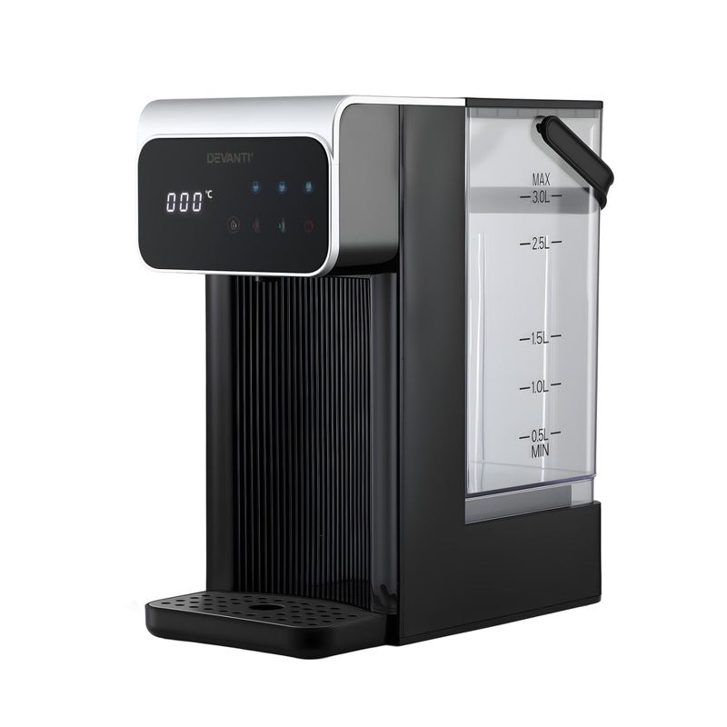 Devanti Instant Hot Water Dispenser 3L Heating Kettle 2400W Touch Control Water Black