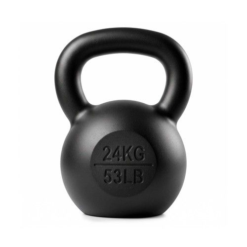Everfit 24kg Cast Iron Kettlebell Powder Coating Flat Bottom Home Gym