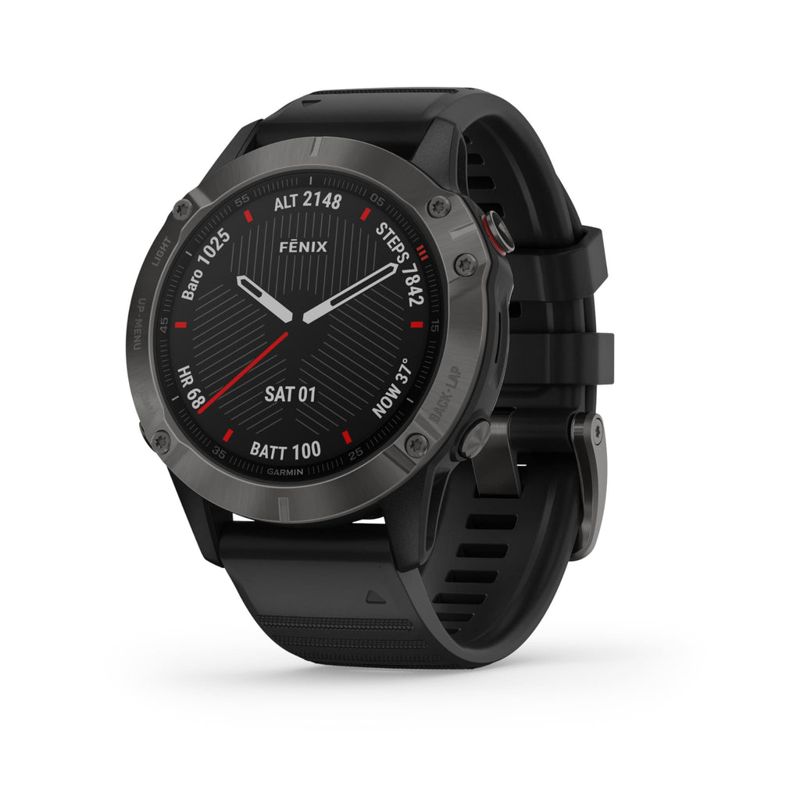 Garmin fenix® 6 Sapphire Edition Sports Watch (Carbon Grey with Black Band)