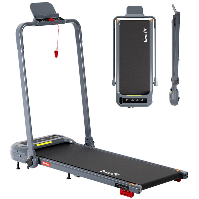 Everfit Treadmill Electric Walking Pad with Incline Foldable for Home Gym (Grey)