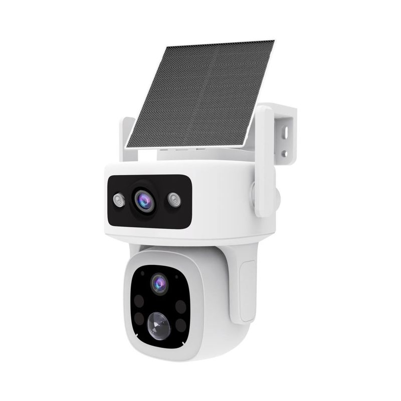Laser 4G Outdoor Security Camera with Solar Panel (White)