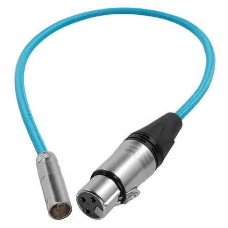 Kondor Blue Right Angle Mini XLR to XLR for BMPCC 6K Pro/ Canon C70 - 43cm - BLUE