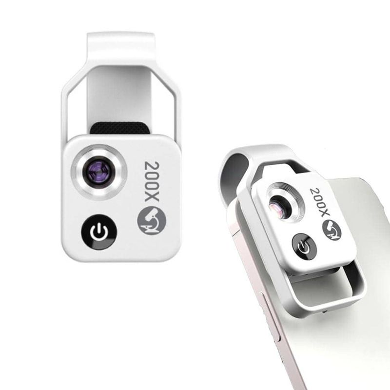 Apexel 200X Clip on Macro Phone Lens with LED Light