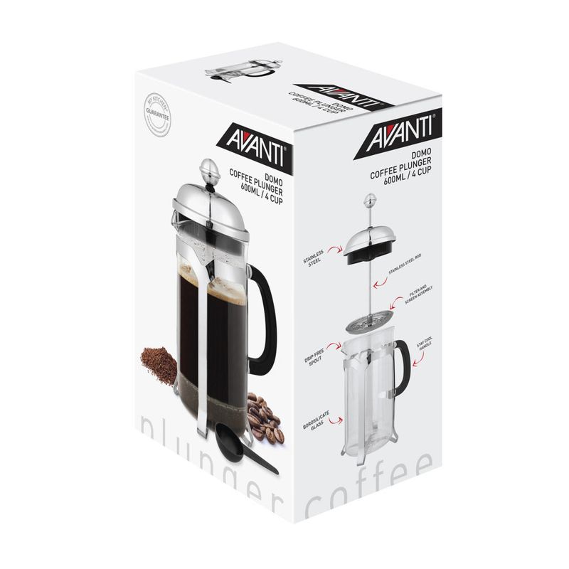 Avanti Domo 4 Cup Coffee Plunger - 600Ml - Multi | Coffee Press | Coffee Plunger